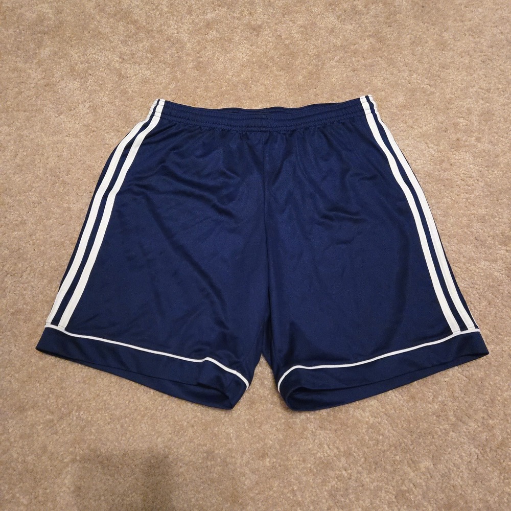 Adidas Squadra 17 Soccer Shorts Mens Medium Blue 3 Stripe Athletic Gym Training